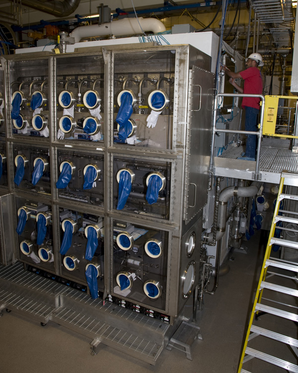 Whole System Live Agent Test (WSLAT) chamber being prepared for validation and verification testing at U.S. Army Dugway Proving Ground, Utah.