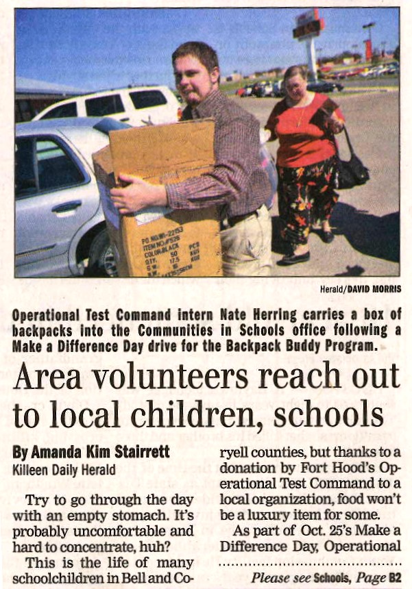 Area volunteers reach out to local children, schools