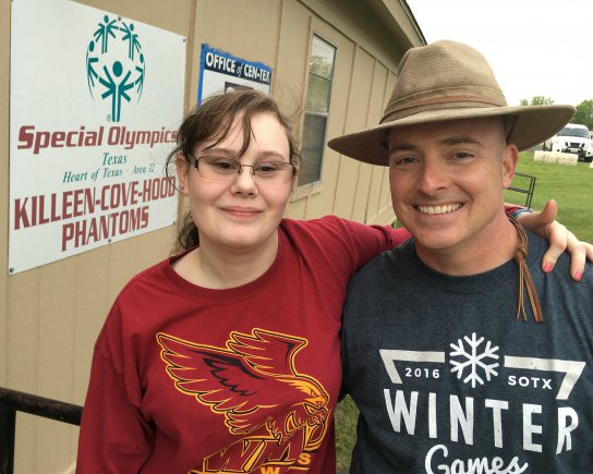 Lt. Col. Christopher Courtland stands with daughter, Kyleigh