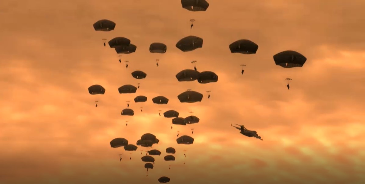 Parachutists during OTC test event