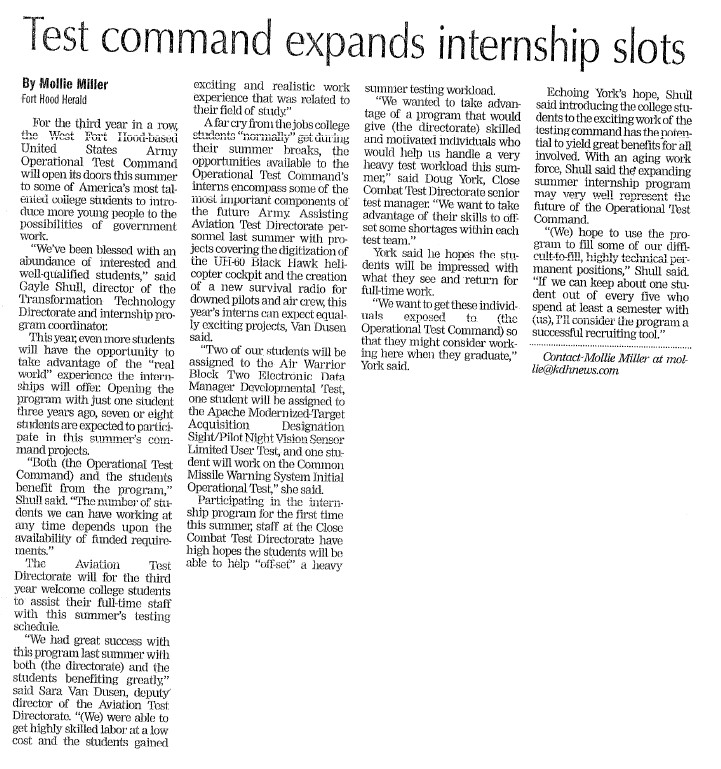 Internships article