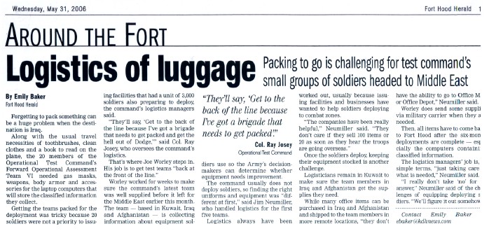 Logistics of Luggage article