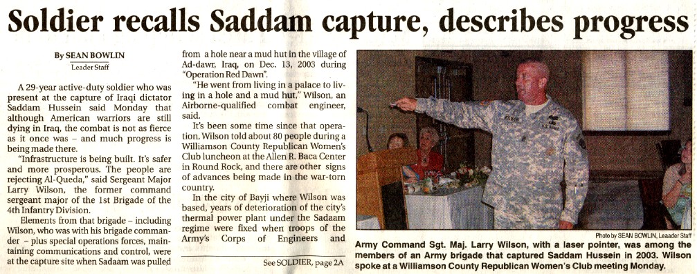 Capture of Saddam article