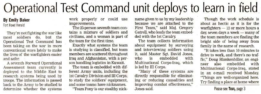 Deployed Unit article