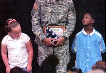 American flag presented to school