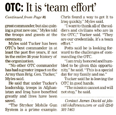 New OTC Commander article, cont'd