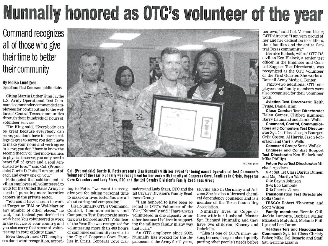Lisa Nunnally - OTC Volunteer of the Year