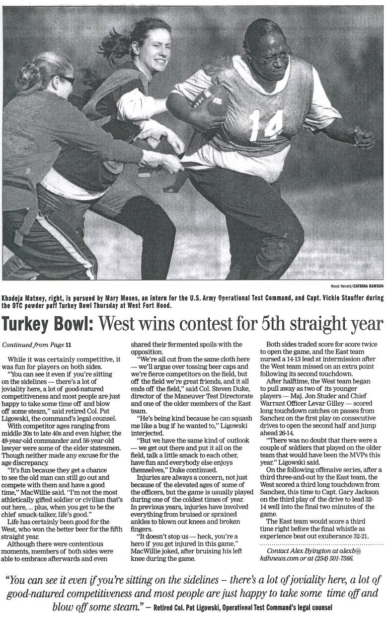 Age bests youth in Turkey Bowl, cont'd