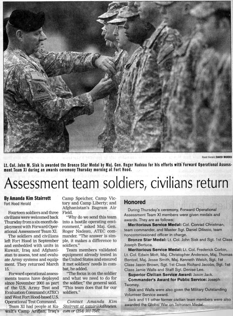 Assessment team soldiers, civilians return