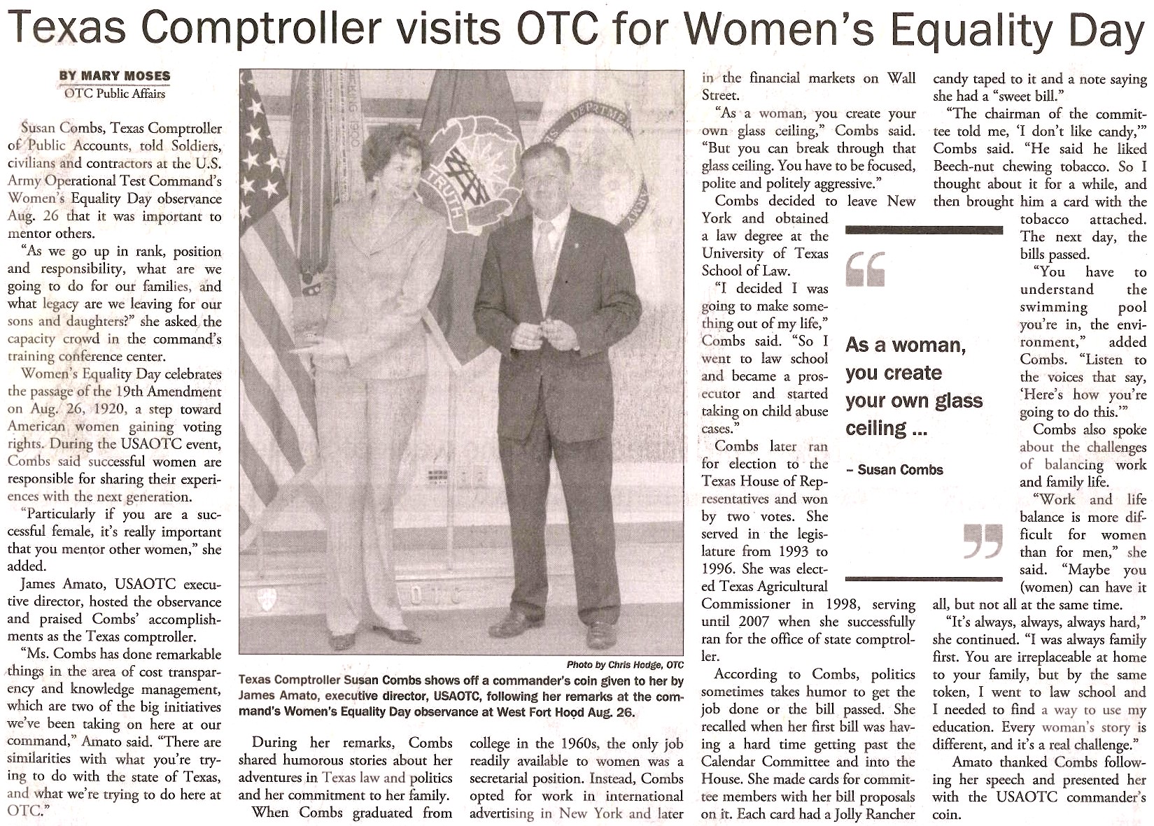 Combs visit to OTC