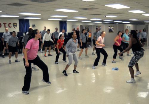 OTC personnel in Jazzercise class