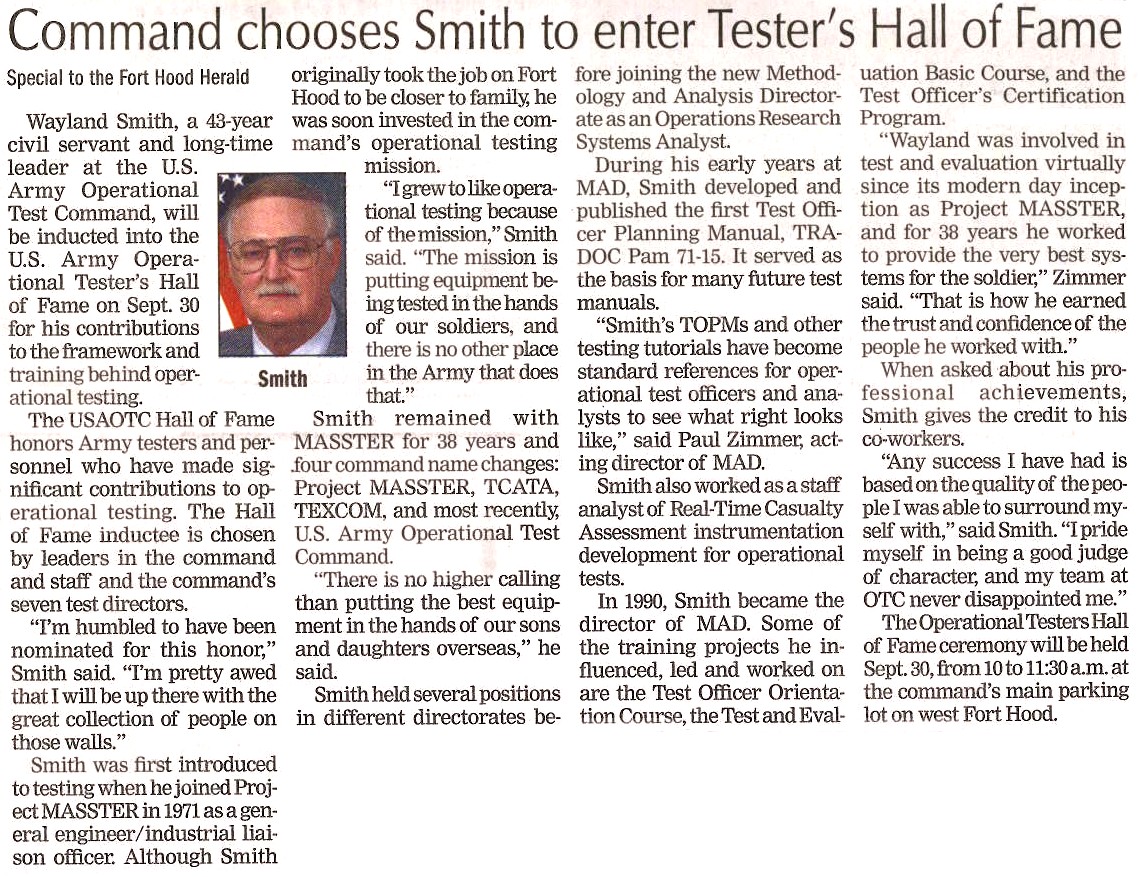 Tester's Hall of Fame