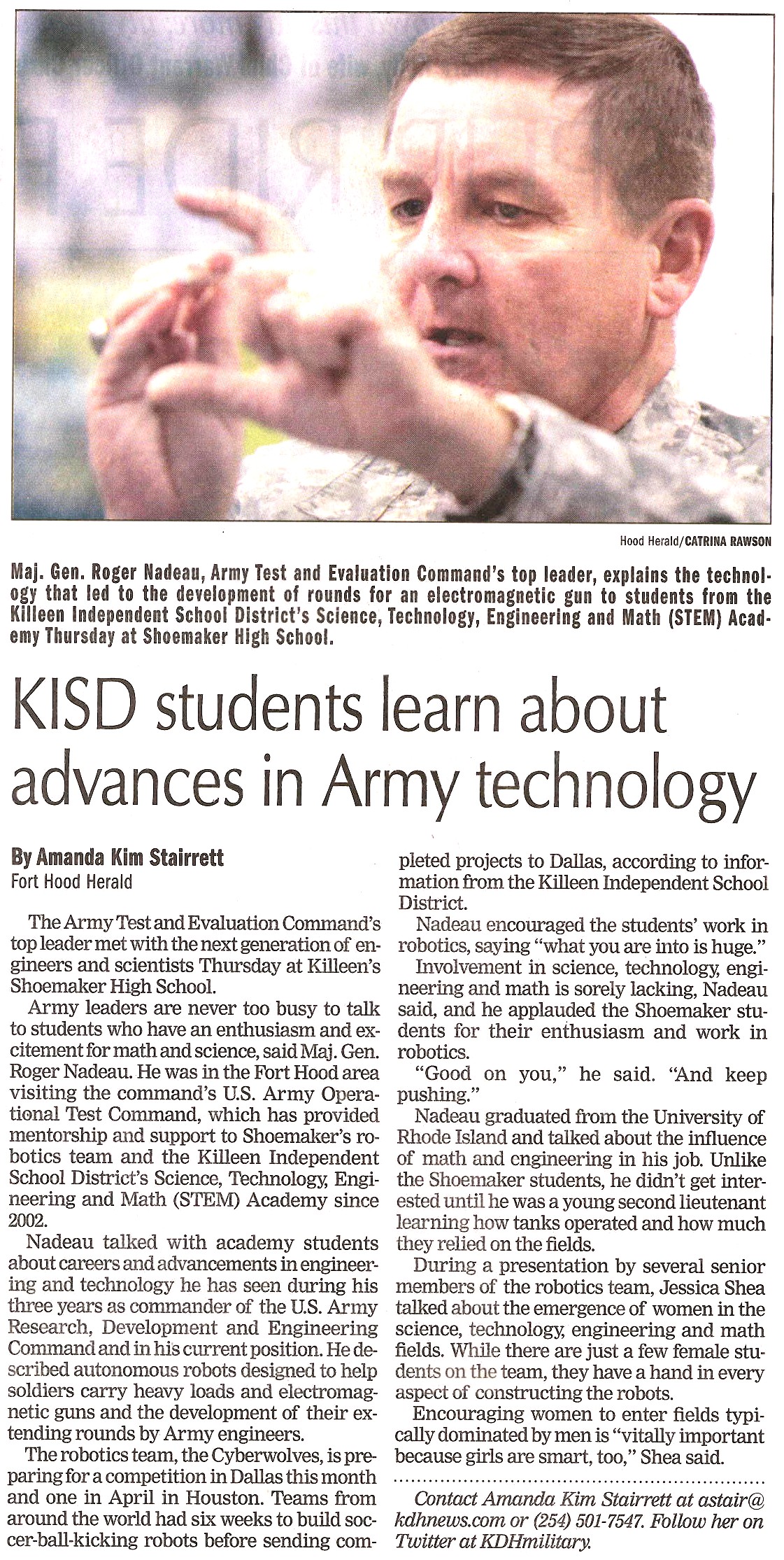 KISD students learn from Nadeau