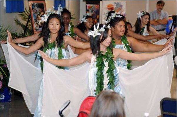 Dancers from the Pacific Heights Express dance troupe