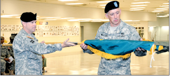 Col. Dave Wellons accepted guidon from Brig. Gen. Don MacWillie