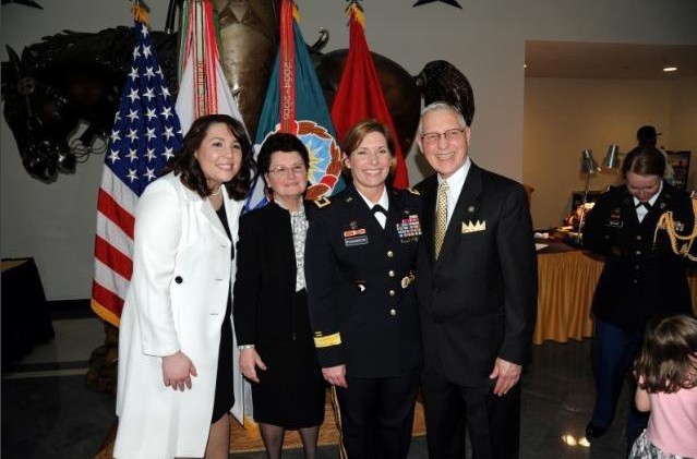 BG Richardson with daughter Lauren and parents, Dr. and Mrs. Jan Strickland, of Denver, CO, in receiving line
