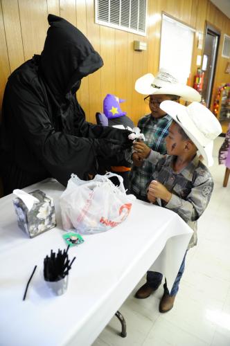 Claudette Gibson helps the Simmon brothers in OTC FRG Haunted House