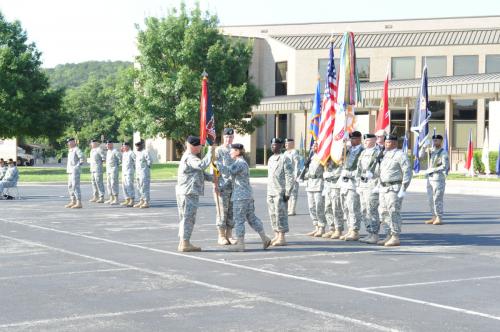 Unit colors being passed to incoming commander, COL Joseph Martin