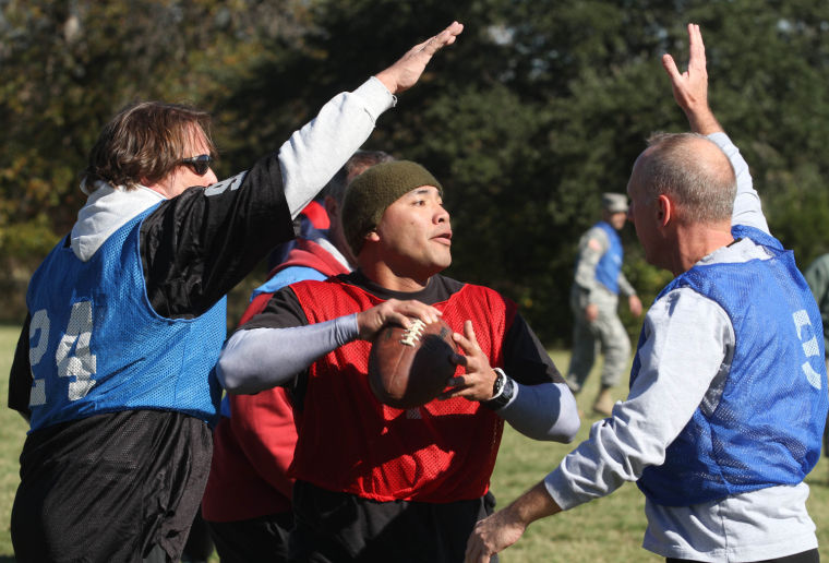 Col. Chris Albus carries ball during Holiday Bowl game