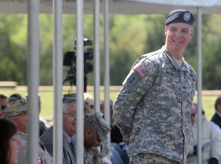 Col. Martin, outgoing commander of U.S. Army Operational Test Command