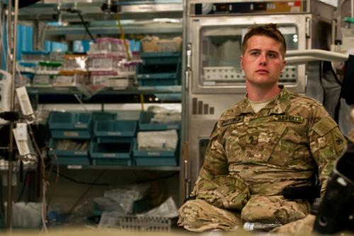 Retired Sgt. Adam Hartswick in operating room