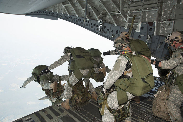 Soldiers at recent jump at Fort Bragg