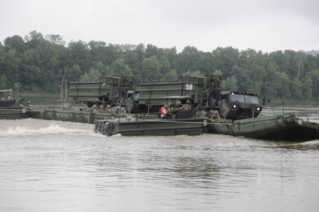 Crewmembers rafting on Ohio River