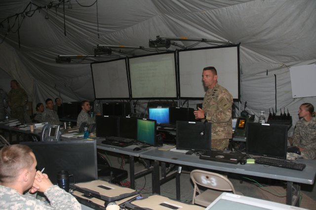 Col. Charles J. Masaracchia provides operational brief