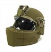 The new Integrated Head Protection System (IHPS) is configured with mandible and visor without ballistic applique for "Rough Terrain" static line parachute jump operations. (Photo Credit: Rebecka Waller, Audio Visual Production Specialist, Airborne and Special Operations Test Directorate, U.S. Army Operational Test Command)