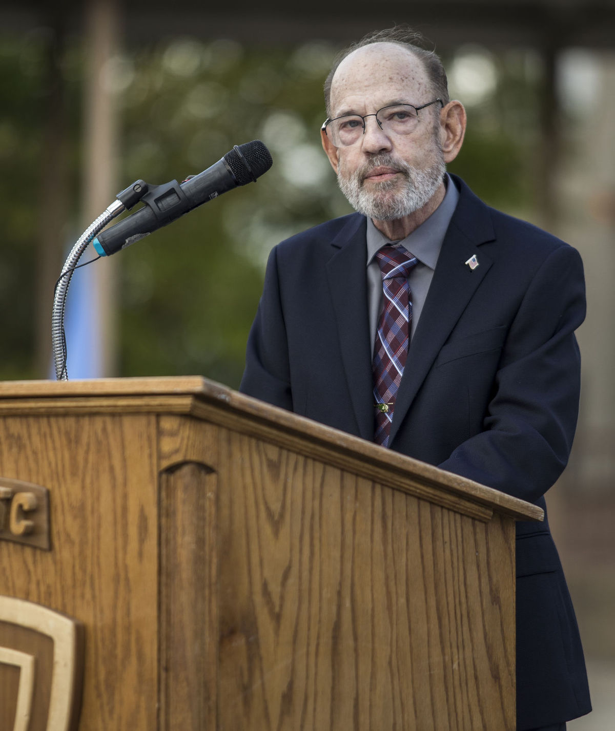 Michael B. Nott speaks during the U.S. Army Operational Testers' hall of Fame ceremony Friday during the 24th Annual Induction Ceremony on Fort Hood. (Photo Credit: Eric J. Shelton | Herald)