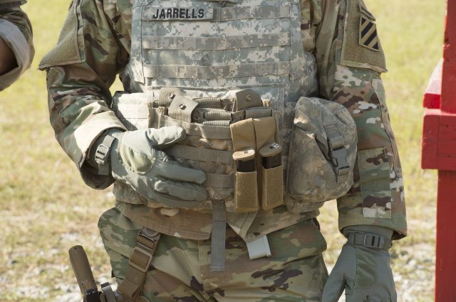 Modular Handgun System test for the U.S. Army Operational Test Command conducted at Fort Bragg, N.C. Aug. 27. (Photo Credit: U.S. Army photo by Lewis Perkins )