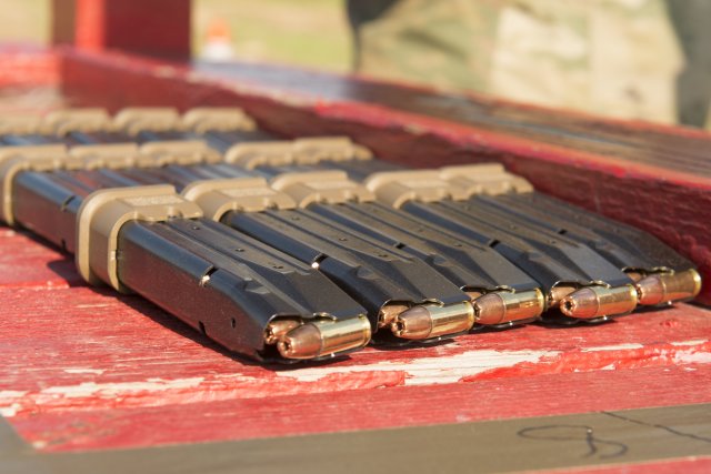 Magazine for the Modular Handgun System test for the U.S. Army Operational Test Command conducted at Fort Bragg, N.C. Aug. 27. (Photo Credit: U.S. Army photo by Lewis Perkins)